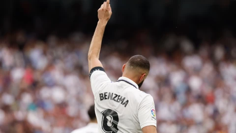 Karim Benzema en su &uacute;ltimo juego con el Real Madrid