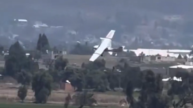 Caída de avioneta en Huejotzingo