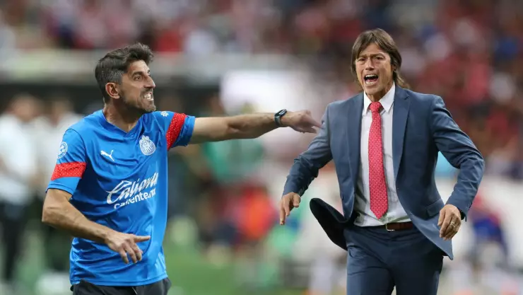 Veljko Paunovic y Matías Almeyda con Chivas