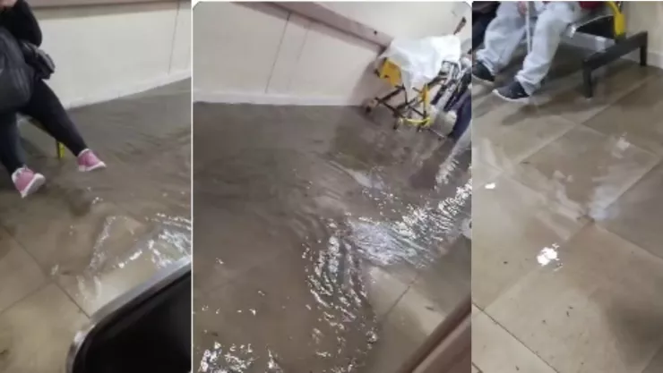 Aguas negras inundan Clínica 53 del IMSS en los Reyes la Paz