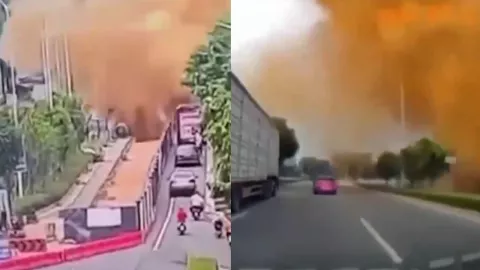 TUBERÍA EXPLOTA EN CARRETERA DE CHINA