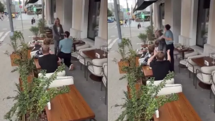 Fuerte VIDEO | Joven le propone matrimonio a su novia, es rechazado y le da un violento golpe en la cara