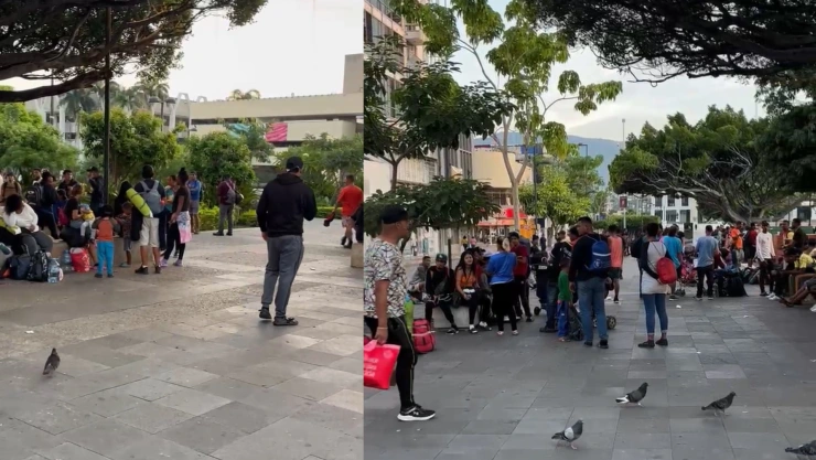 Carava migrante parte del Parque Central hacia el Poniente de Tuxtla Gutiérrez