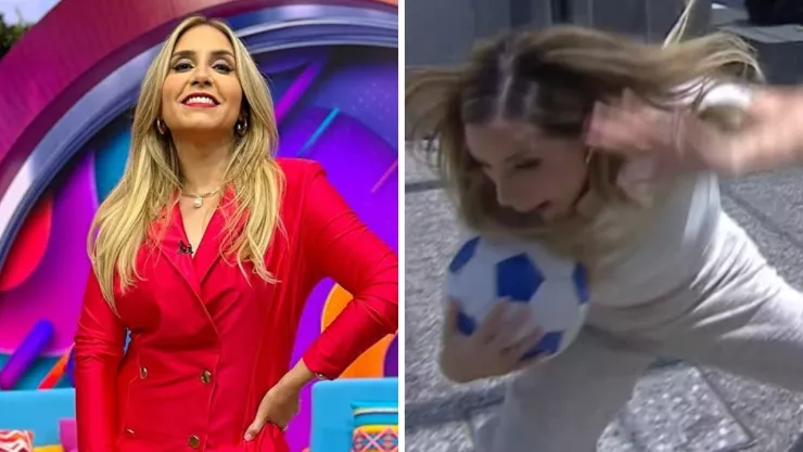 Jimena Longoria sufre aparatoso accidente durante programa en vivo.