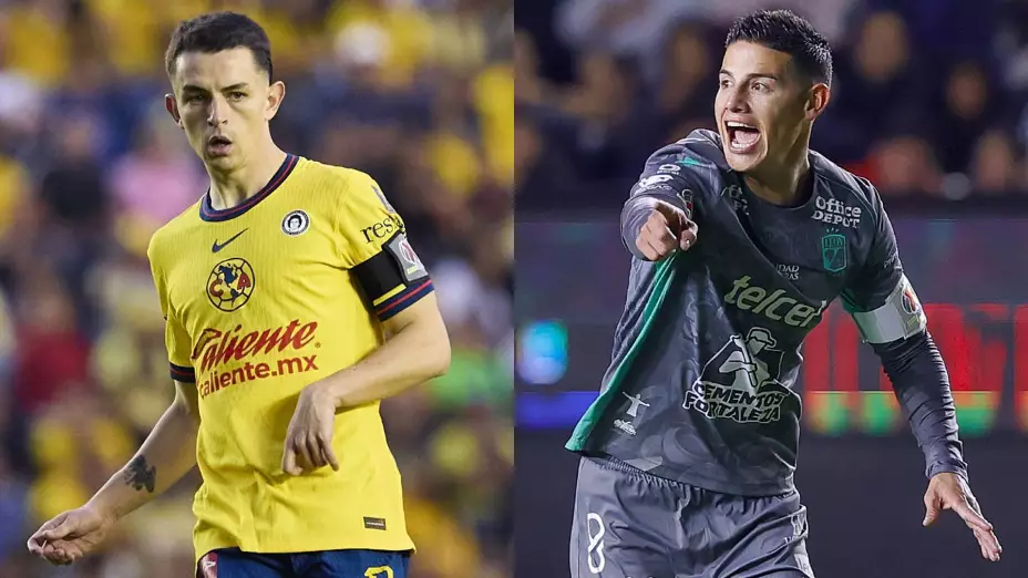 Álvaro Fidalgo y James Rodríguez: América vs León, Clausura 2025; Liga MX