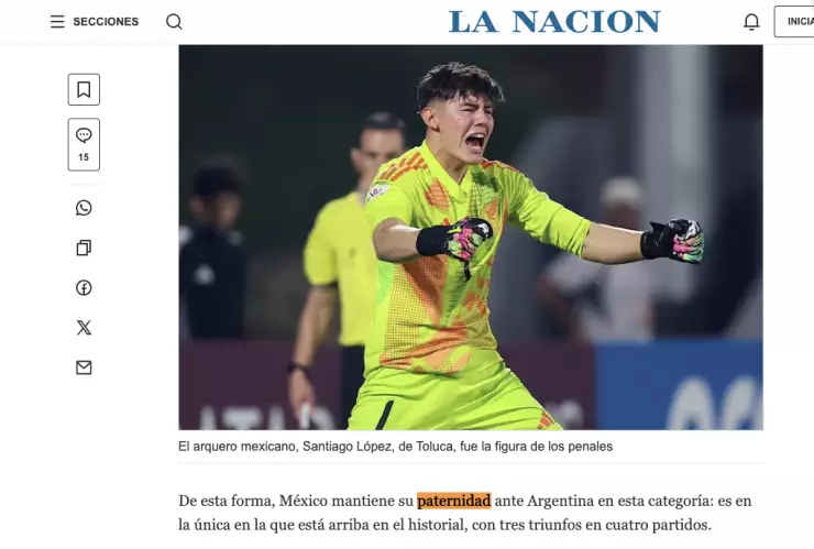 La Nación: qué dijo de Argentina vs México Sub-17.
