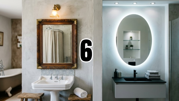 6 ideas para reemplazar el espejo tradicional de baño por diseños modernos