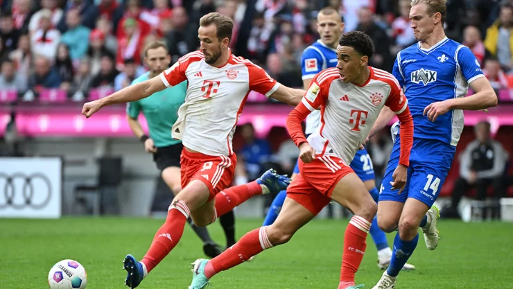 Harry Kane con disparo en el Bayern Munich
