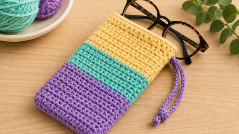 Funda de crochet, de dos colores