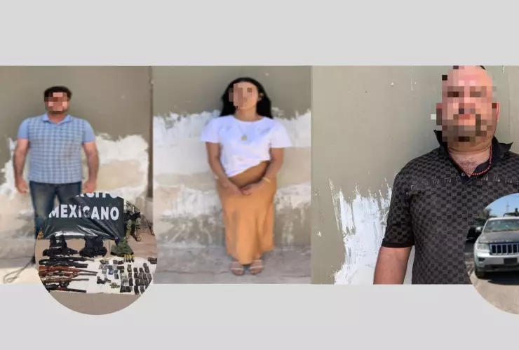 Detienen a dos hombres y una mujer con armas en Escuinapa. .jpg