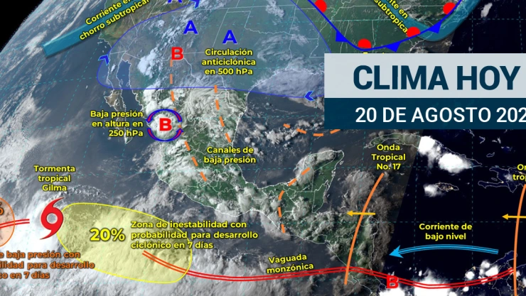 Clima en México hoy 20 de agosto de 2024