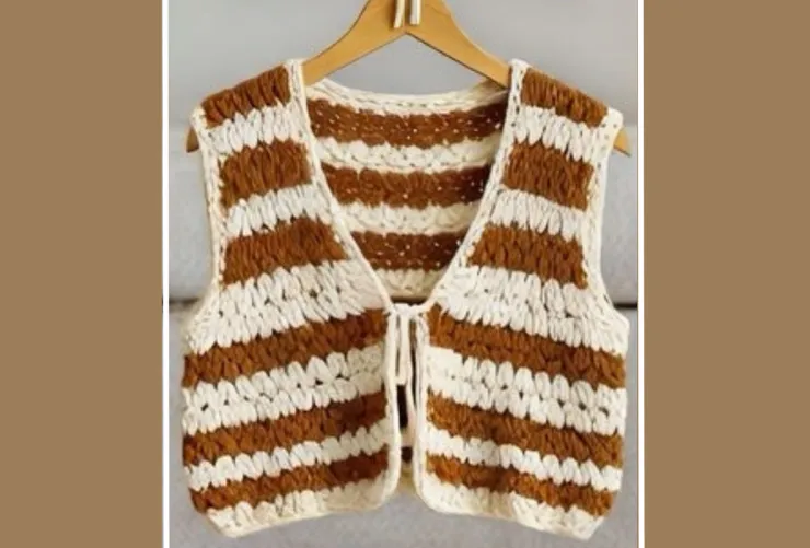 Ideas de chalecos de crochet - Abierto con líneas