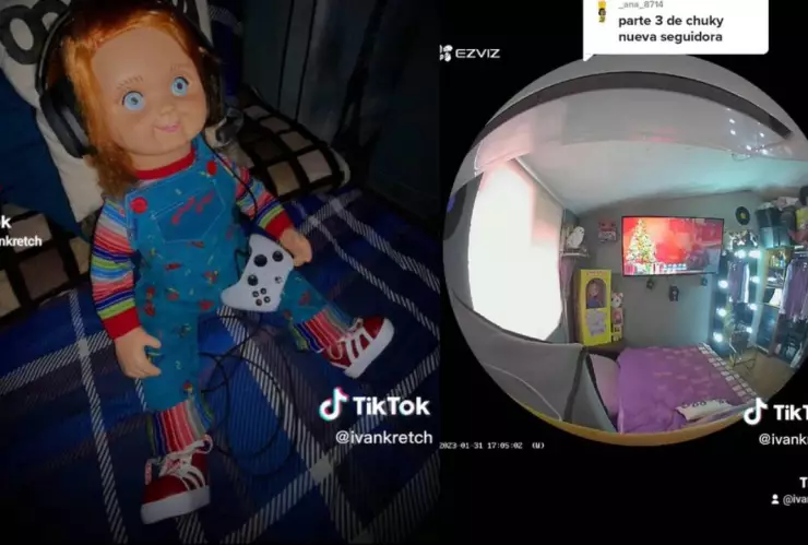 Muñeco Chuky se mueve.