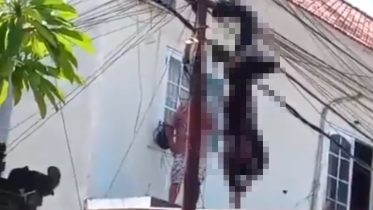 Técnico sufre descarga eléctrica en Indonesia.