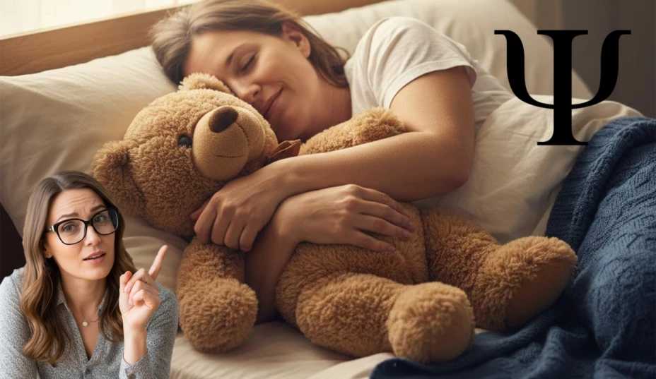 Qué significa que una persona adulta duerma abrazada de un peluche, según la psicología