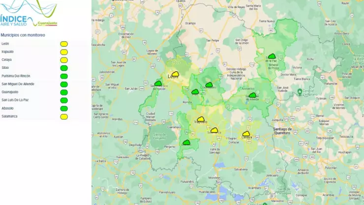 Calidad del aire en Guanajuato.-