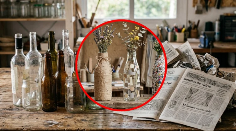 Manualidades DIY: 4 ideas de floreros aesthetic con botellas y papel que ya no usas