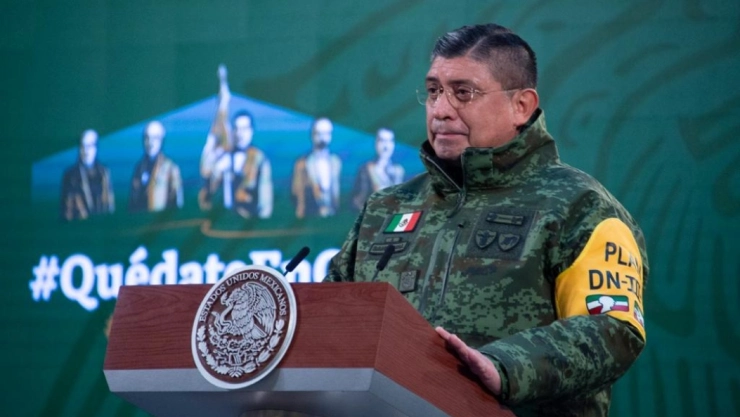 Luis Cresencio Sandoval, el secretario de la Defensa Nacional, presentó el plan de distribución de las vacunas.