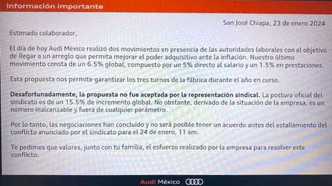 El Sindicato Independiente de Trabajadores de Audi inició una huelga en la planta alemana de Puebla.