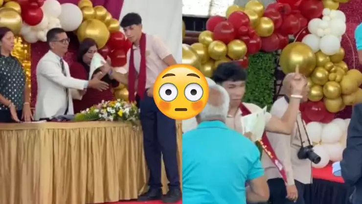 joven arrebata título a director en graduación.