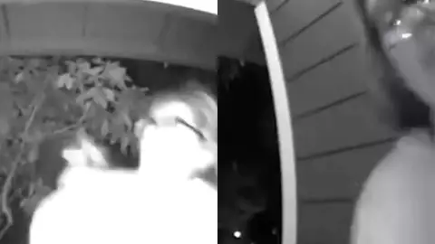 Cámara de timbre captó el momento en el que secuestraron a una mujer