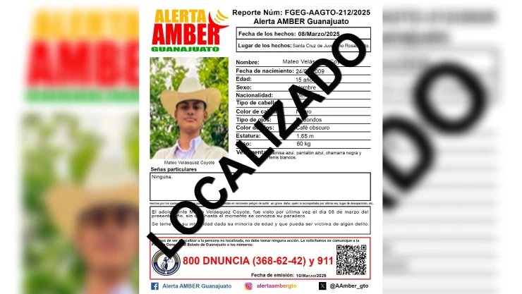 localizan sin vida al adolescente Mateo Velásquez Coyote, desaparecido en Guanajuato