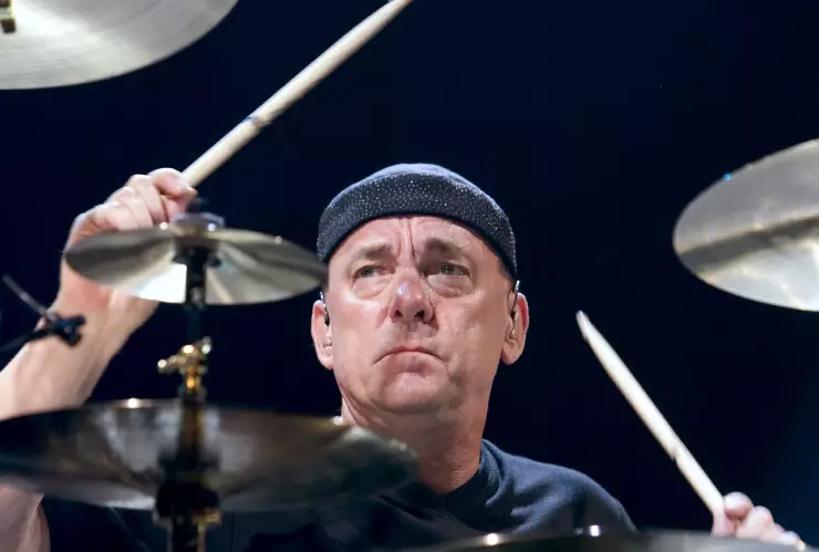 FILE PHOTO - Rush drummer Neil Peart performs during a sold-out show at the MGM Grand Garden Arena in Las Vegas