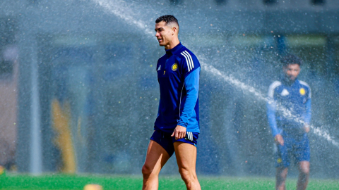 Cristiano Ronaldo en un entrenamiento con Al Nassr