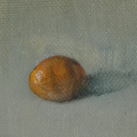 Juan Carlos del Valle, Cacahuate estilo japonés, óleo sobre tela, 16 x 10 cm