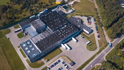 Vista aérea de un almacén