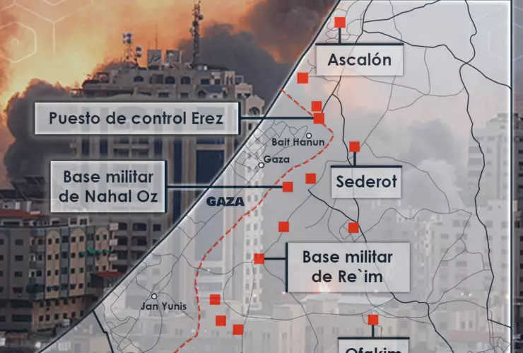 Mapa de infiltración de Hamás en Israel