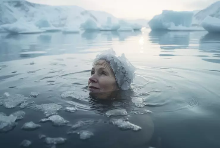 mujer ahogada en río congelado