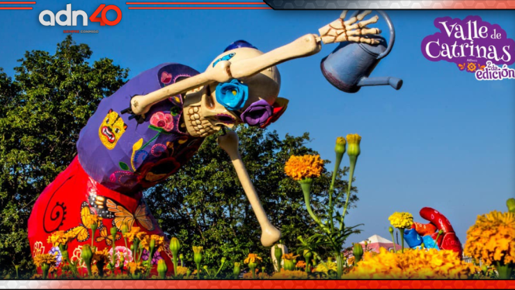 Catrinas gigantes por el Día de Muertos en Atlixco Puebla.