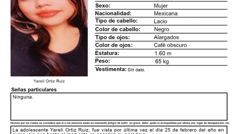 Yareli Ortiz Ruiz | Alerta Amber Guanajuato