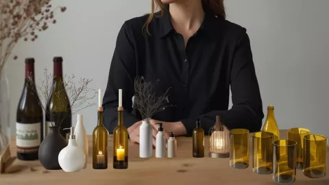 ¿Cómo reciclar botellas de vino? 7 ideas sencillas, minimalistas y aesthetic
