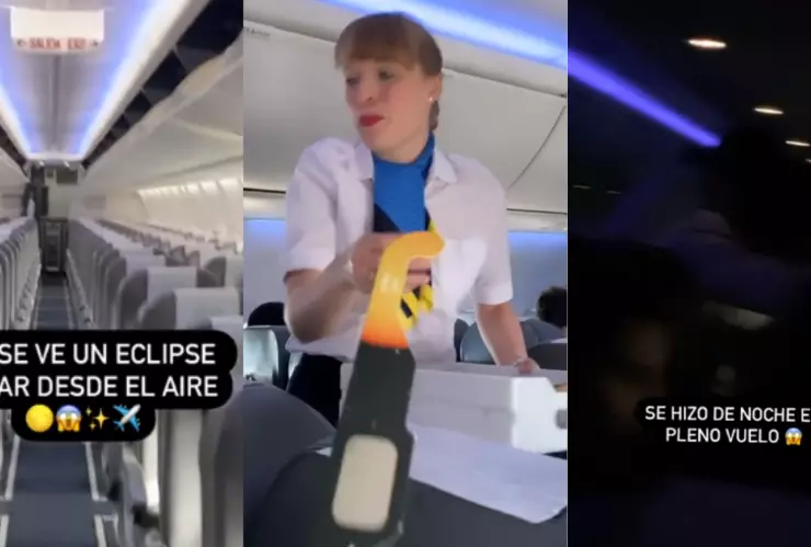 eclipse visto desde un avión