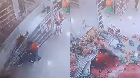 Estante cae sobre empleadas en León