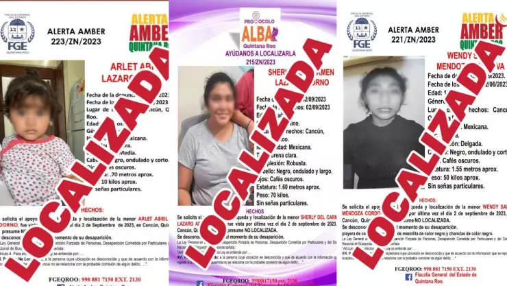 Localizan a 5 menores con ficha de alerta Amber y Protocolo Alba en Quintana Roo