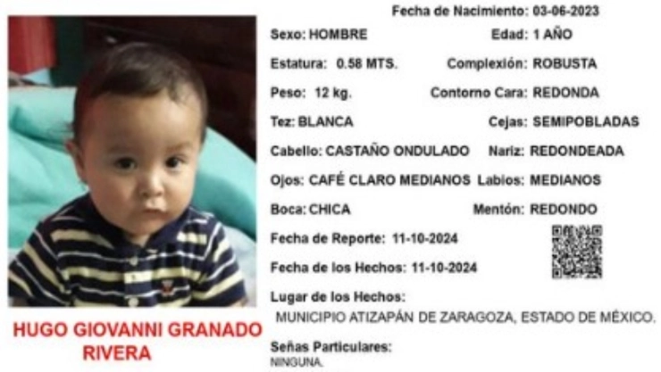 ALERTA AMBER: ¡Urgente! Hugo Giovanni Granado Rivera desapareció en el Estado de México