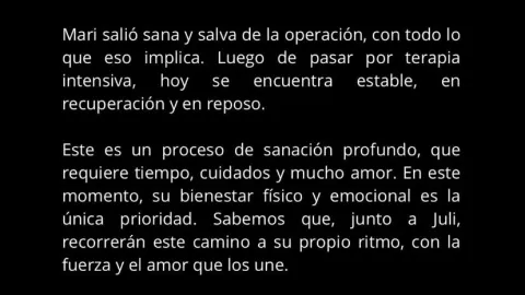 El comunicado oficial que María Becerra publicó en su cuenta de Instagram