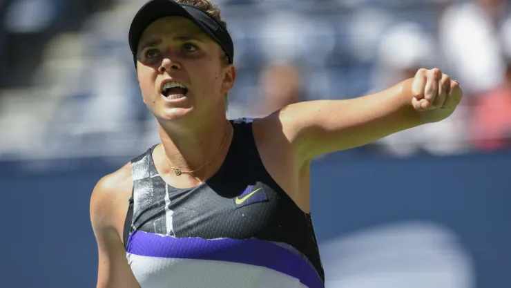 La ucraniana Elina Svitolina reacciona tras vencer a la británica Johanna Konta en los cuartso de final del US Open, el martes 3 de septiembre de 2019, en Nueva York. Imagen: AP