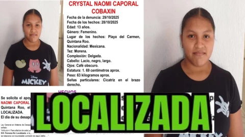 ¡Actualización! Localizan a Crystal Naomi Caporal Cobaxin, adolescente de 13 años desaparecida en Playa del Carmen: Esto se sabe