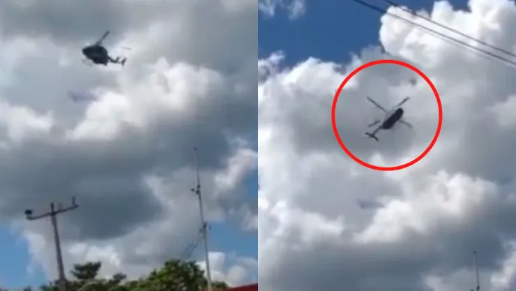 VIDEO Se desploma helicóptero de la Semar en Centla, Tabasco, hay heridos.