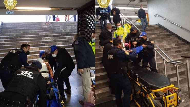 Metro CDMX: Mujer se fractura un pie en escaleras de Pantitlán