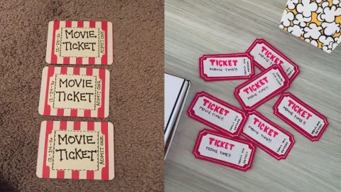 tickets o boletos para cine en casa para el día del niño
