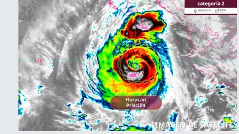 ‘Priscilla’ toma fuerza y ya es huracán categoría 2; así afecta a Jalisco