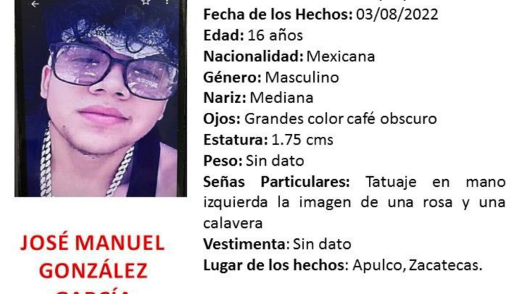 Alerta Amber José Manuel González Zacatecas