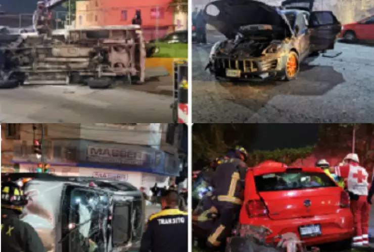 Noche de accidentes viales