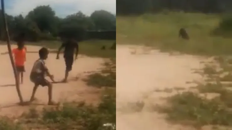 Niños que jugaban futbol captan un duende en Argentina