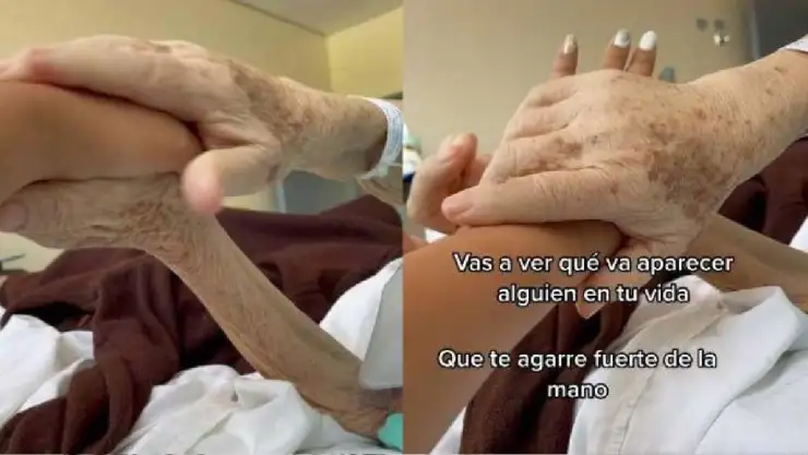 Video ¡Conmovedor! Abuelita en agonía consuela a su nieta